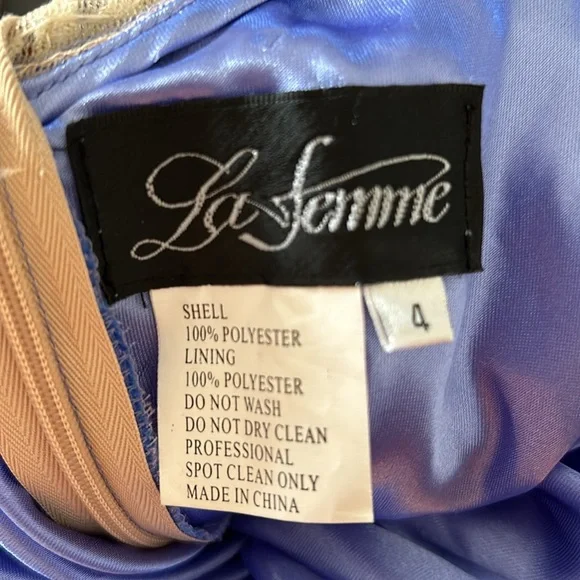 NWT LaFemme Gown Rhinestone Prom Bridesmaid Pageant Maxi Formal New Years Party - Picture 8 of 11